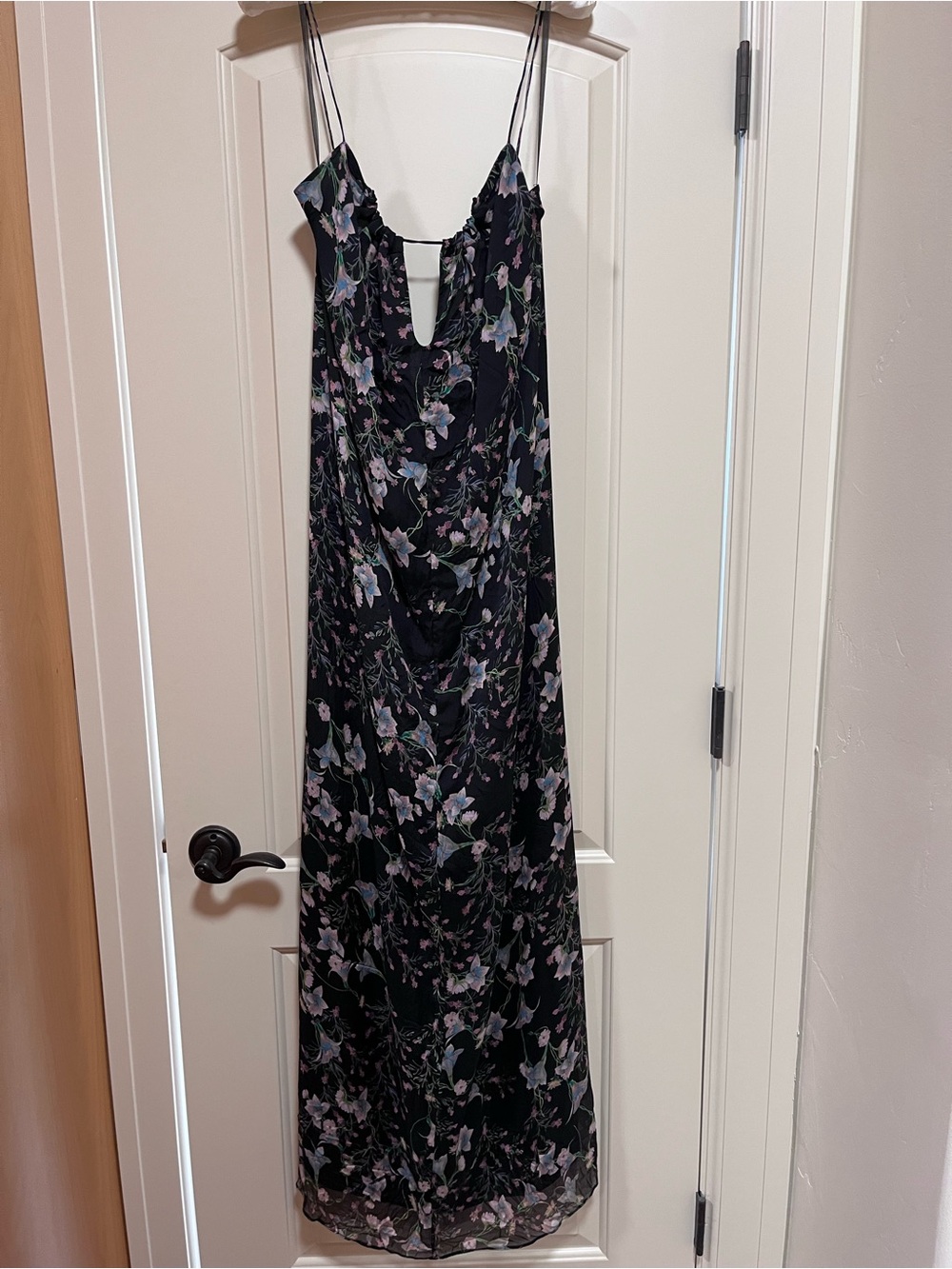 Silk Patrizia Pepe Black Floral Backless Slip Dress